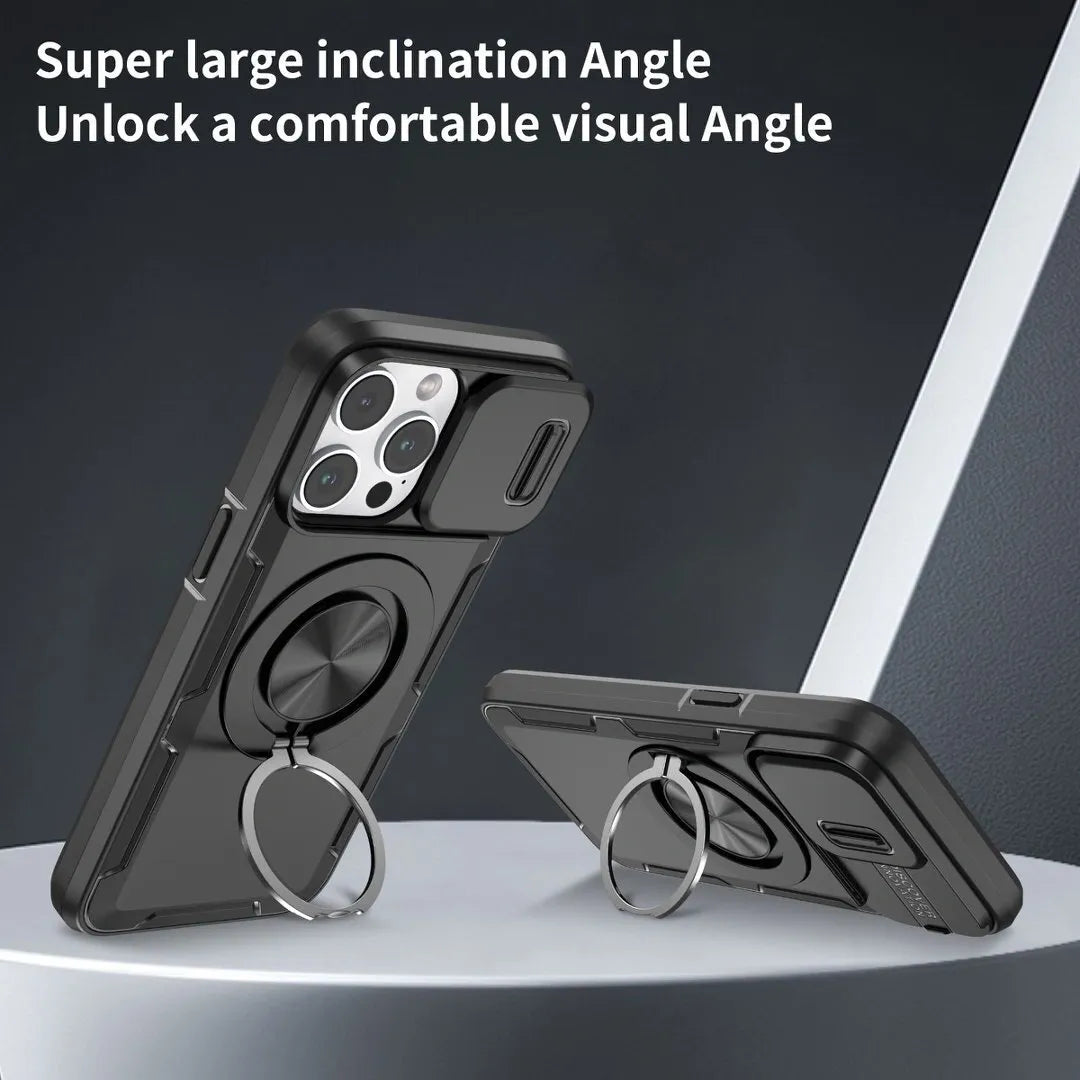 2-in-1 Magnetic Sliding Lens Case, Black for iPhone 14 Pro