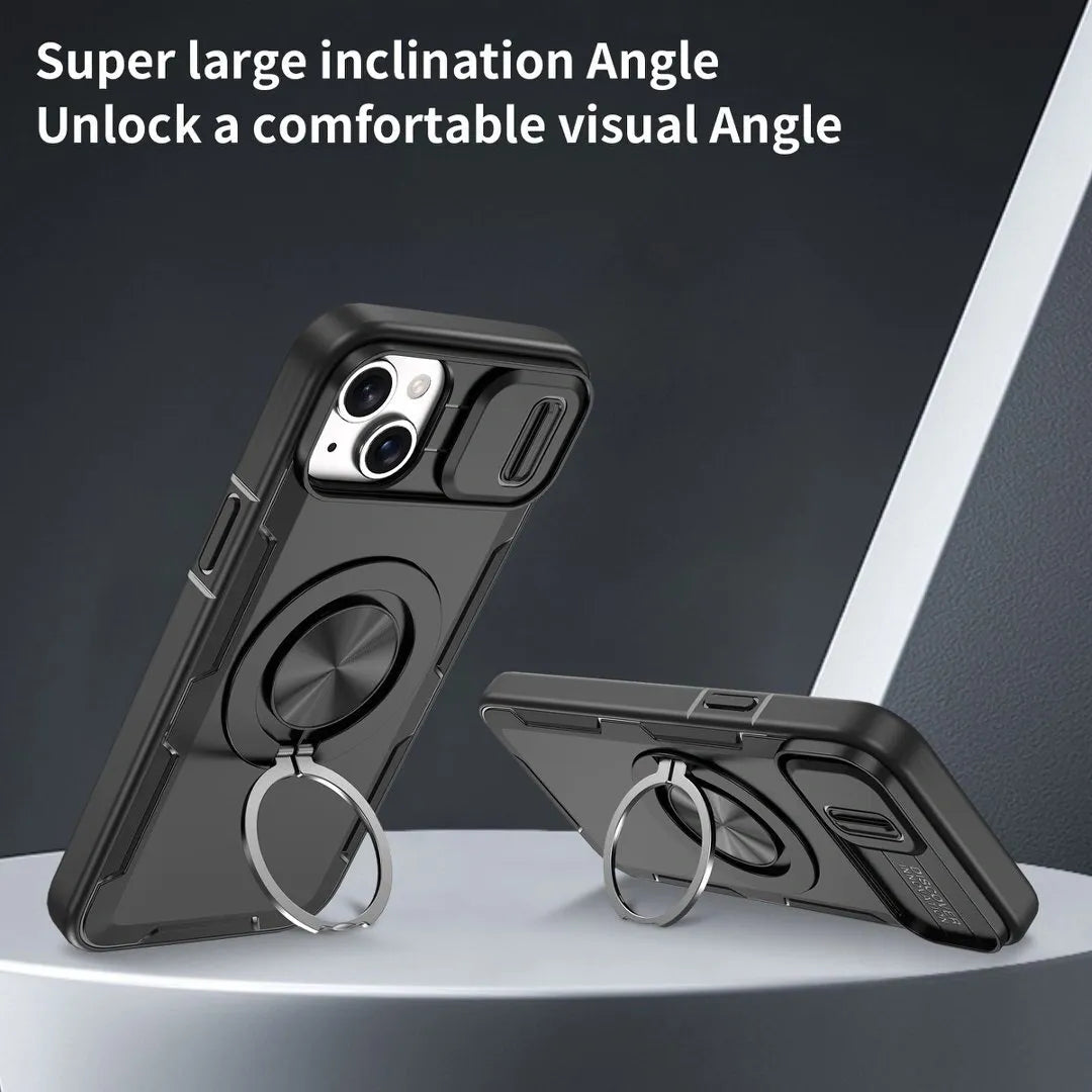 2-in-1 Magnetic Sliding Lens Case, Black for iPhone 15