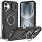 2-in-1 Magnetic Sliding Lens Case, Black for iPhone 16 Plus