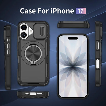 2-in-1 Magnetic Sliding Lens Case, Black for iPhone 17