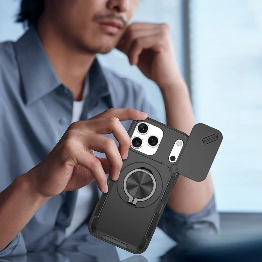 2-in-1 Magnetic Sliding Lens Case, Black for iPhone 17 Pro Max
