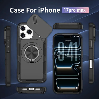 2-in-1 Magnetic Sliding Lens Case, Black for iPhone 17 Pro Max