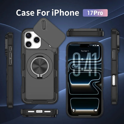 2-in-1 Magnetic Sliding Lens Case, Black for iPhone 17 Pro