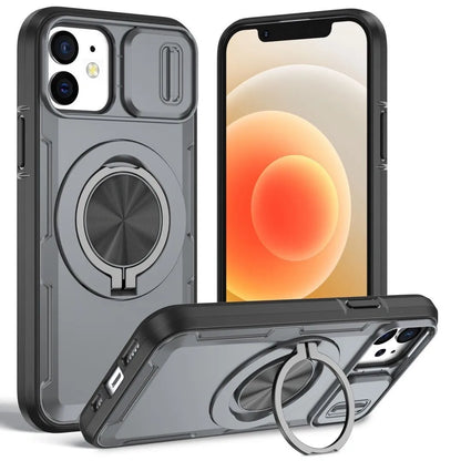 2-in-1 Magnetic Sliding Lens Case, Grey for iPhone 12