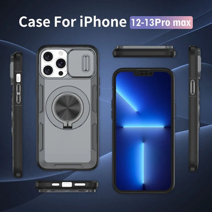 2-in-1 Magnetic Sliding Lens Case, Grey for iPhone 12 Pro