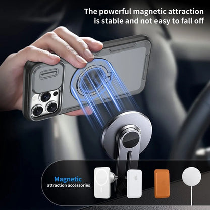2-in-1 Magnetic Sliding Lens Case, Grey for iPhone 12 Pro