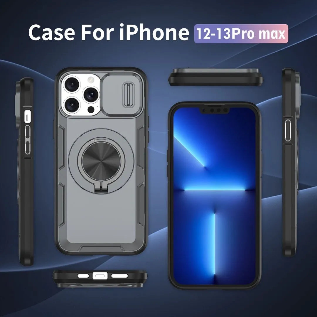 2-in-1 Magnetic Sliding Lens Case, Grey for iPhone 13 Pro Max