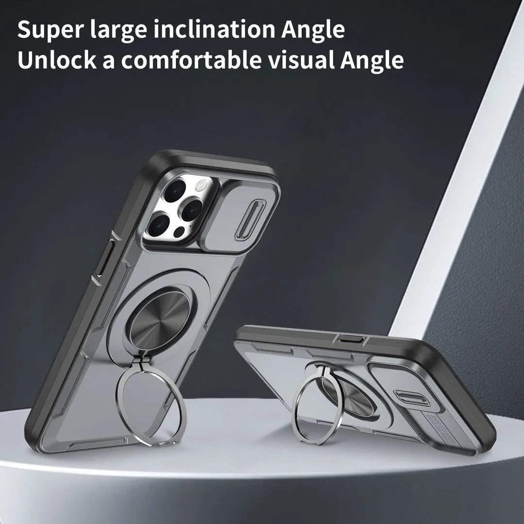 2-in-1 Magnetic Sliding Lens Case, Grey for iPhone 13 Pro Max