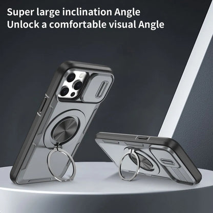 2-in-1 Magnetic Sliding Lens Case, Grey for iPhone 13 Pro