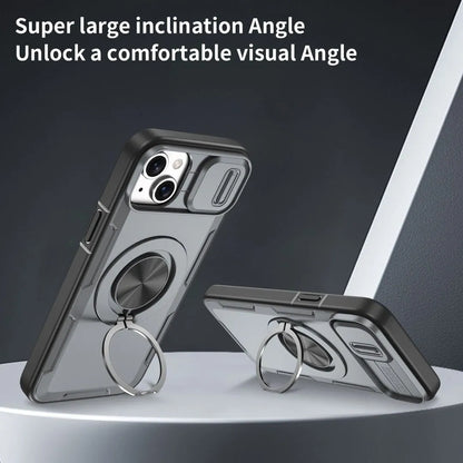 2-in-1 Magnetic Sliding Lens Case, Grey for iPhone 14