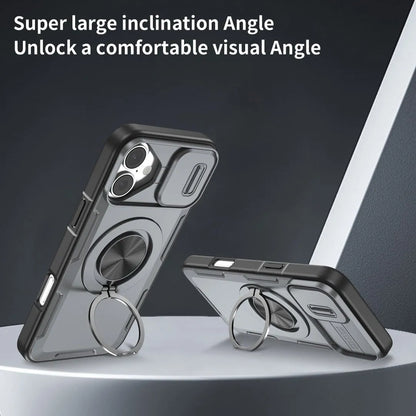 2-in-1 Magnetic Sliding Lens Case, Grey for iPhone 17