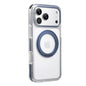 Clear MagSafe iPhone 17 Pro Max Case with 360° Rotating Ring Stand - Blue Edition