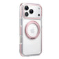 Clear MagSafe iPhone 17 Pro Case with 360° Rotating Ring Stand - Pink Edition