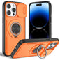 2-in-1 Magnetic Sliding Lens Case, Orange for iPhone 14 Pro Max