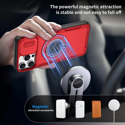 2-in-1 Magnetic Sliding Lens Case, Red for iPhone 13