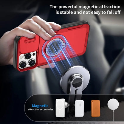 2-in-1 Magnetic Sliding Lens Case, Red for iPhone 16 Pro Max