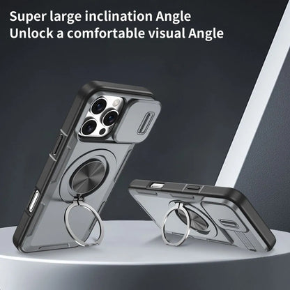 2-in-1 Magnetic Sliding Lens Case, Grey for iPhone 16 Pro