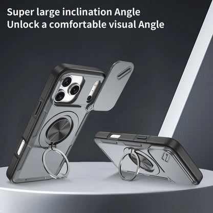 2-in-1 Magnetic Sliding Lens Case, Grey for iPhone 17 Pro