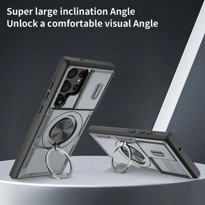 2-in-1 Magnetic Sliding Lens Case, Grey for Samsung S23Ultra