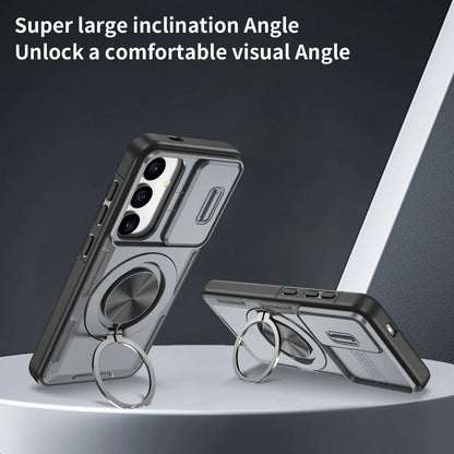 2-in-1 Magnetic Sliding Lens Case, Grey for Samsung S24