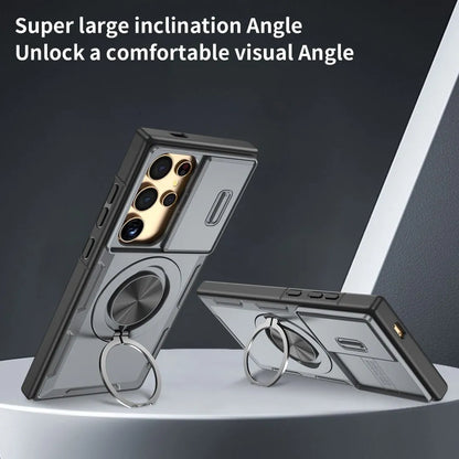 2-in-1 Magnetic Sliding Lens Case, Grey for Samsung S24Ultra