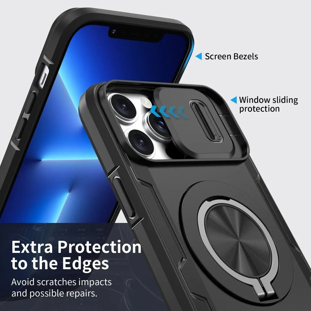2-in-1 Magnetic Sliding Lens Case, Black for iPhone 12 Pro Max