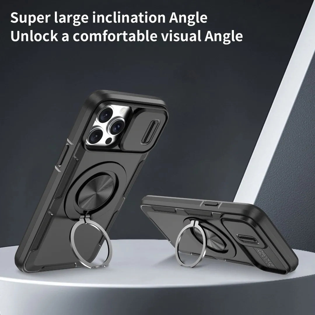 2-in-1 Magnetic Sliding Lens Case, Black for iPhone 13