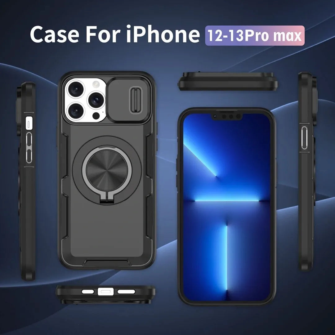 2-in-1 Magnetic Sliding Lens Case, Black for iPhone 13 Pro Max