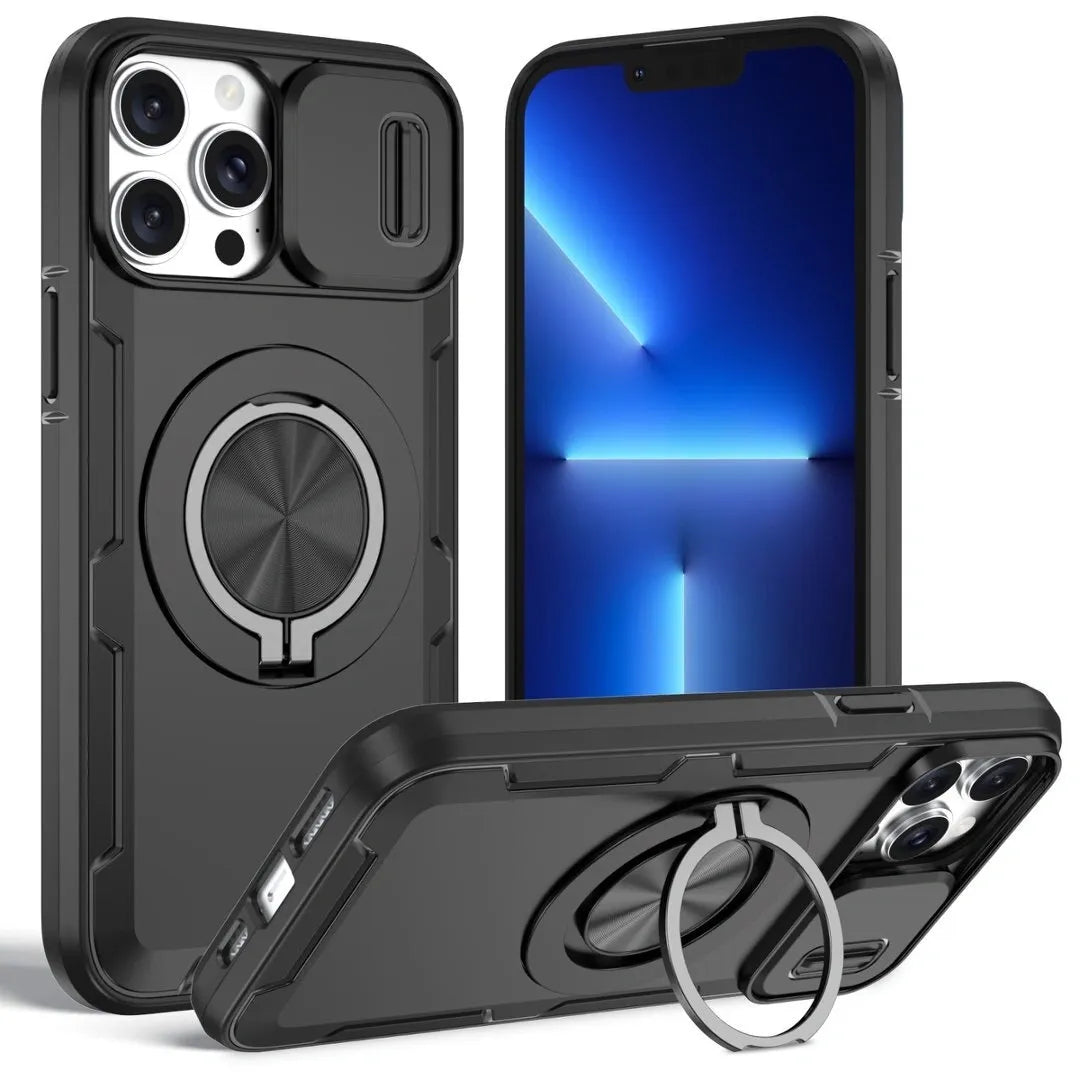 2-in-1 Magnetic Sliding Lens Case, Black for iPhone 13 Pro