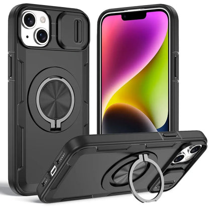 2-in-1 Magnetic Sliding Lens Case, Black for iPhone 14 Plus