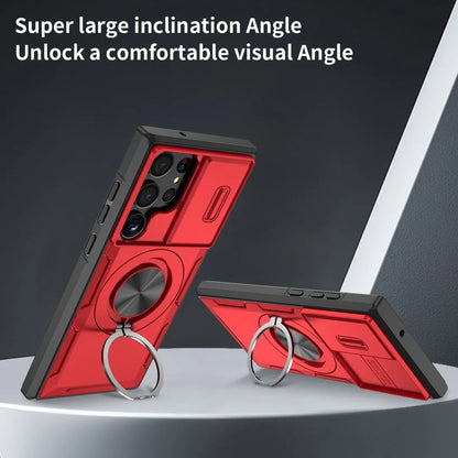 2-in-1 Magnetic Sliding Lens Case, Red for Samsung S23Ultra
