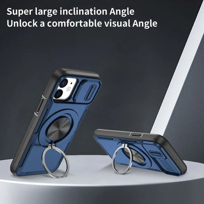 2-in-1 Magnetic Sliding Lens Case, Blue for iPhone 12