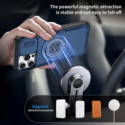 2-in-1 Magnetic Sliding Lens Case, Blue for iPhone 13 Pro