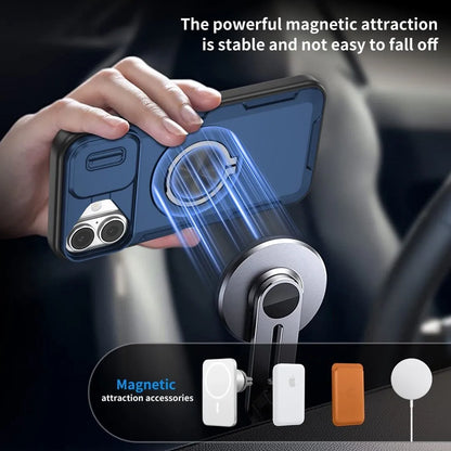 2-in-1 Magnetic Sliding Lens Case, Blue for iPhone 17