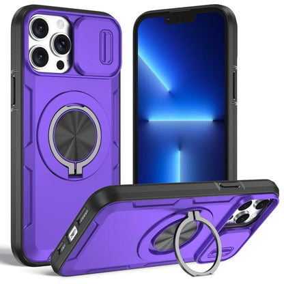 2-in-1 Magnetic Sliding Lens Case, Purple for iPhone 12 Pro Max