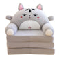 2 in 1 Foldable Children's Sofa Cushion Plush Sofa Cute Sofa Chair for Children