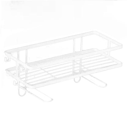 Toilet Shelf Thickening Waterproof Large Capacity Nail Free Installation Iron Over Toilet Bathroom Organizer Single Layer White