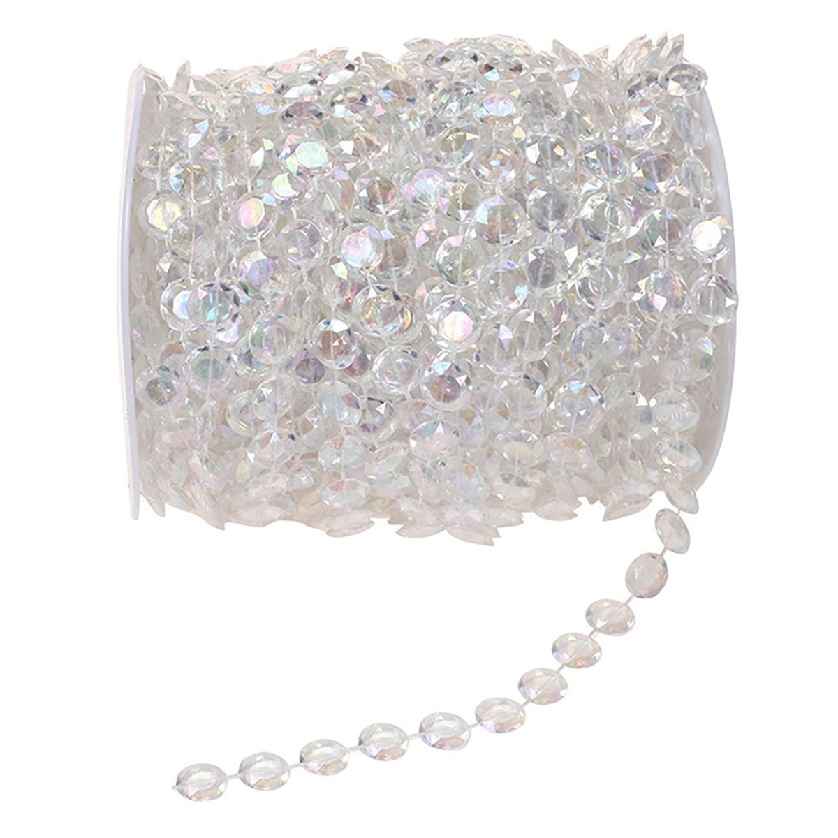 10mm Colorful Beads Chain Roll Acrylic Disc Decorative Beads Chain Festival Site Accessories 30m