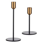 2 Pcs Metal Candle Holder Simple Modern Design Antique Black Candlestick Decoration for Home Wedding