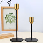 2 Pcs Metal Candle Holder Simple Modern Design Antique Black Candlestick Decoration for Home Wedding