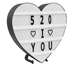 Cinema Light Box Black Heart Shaped LED Light Up Light Box with Coloured Alphabet Stickers