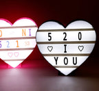 Cinema Light Box Black Heart Shaped LED Light Up Light Box with Coloured Alphabet Stickers