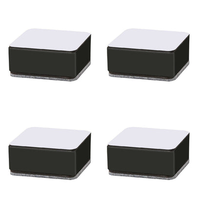 Carbon Steel Furniture Risers Self Adhesive Furniture Lift Anti Slip Low Noise Bed Lifter with Felt Pad for Sofa Couch Black