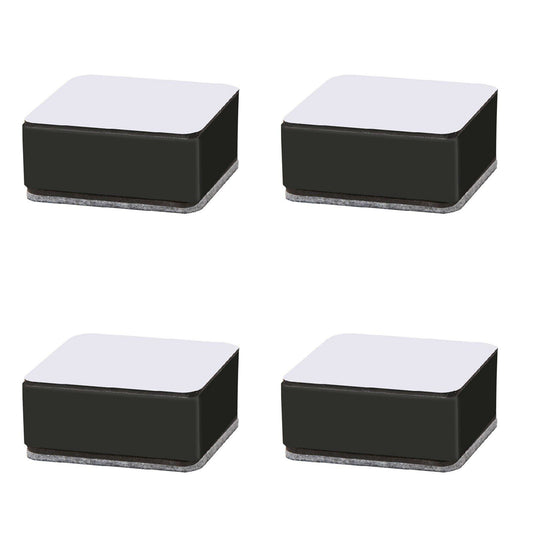 Carbon Steel Furniture Risers Self Adhesive Furniture Lift Anti Slip Low Noise Bed Lifter with Felt Pad for Sofa Couch Black