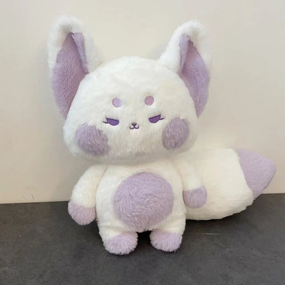 Fox Doll Cute Style Soft Plush Material Stuffed Cartoon Animal Toy for Kids Birthday Present Purple White Full Length 60cm
