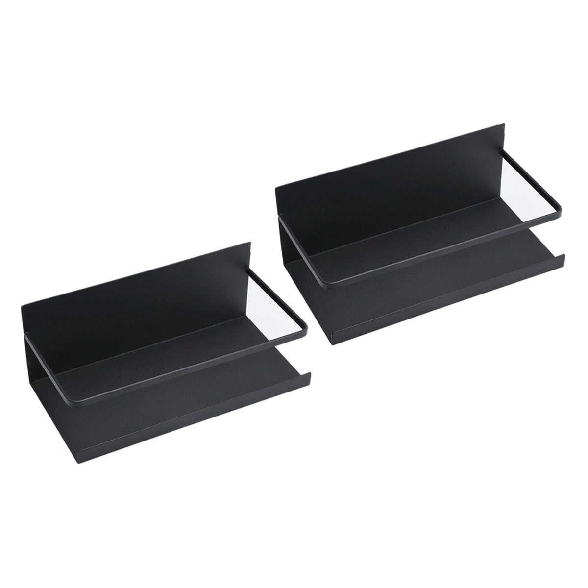 2pcs Magnetic Spice Rack Refrigerator Storage Rack Multi Function Kitchen Storage Shelves Rack Black