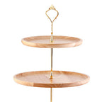 Fruit Plate Wood Natural Textured Simple Elegant Strong Durable Food Tray Cake Fruit Serving Tray 20+25+30cm Three Layers