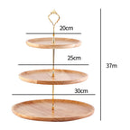 Fruit Plate Wood Natural Textured Simple Elegant Strong Durable Food Tray Cake Fruit Serving Tray 20+25+30cm Three Layers