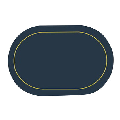 2Pcs Leather Oval Dining Food Mat Oil Proof Insulation Restaurant Table Home Hotel Non Slip Bowl Pad Placemat Blue