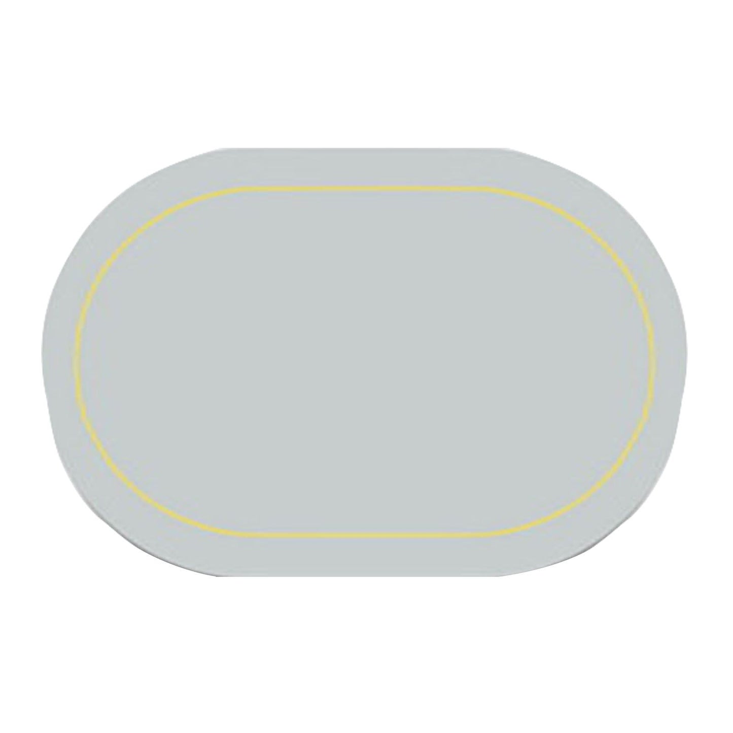 2Pcs Leather Oval Dining Food Mat Oil Proof Insulation Restaurant Table Home Hotel Non Slip Bowl Pad Placemat Light Gray